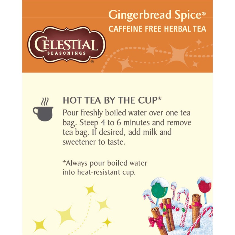 Celestial Seasonings Herbal Tea, Gingerbread Spice, 18 tea bags (Pack