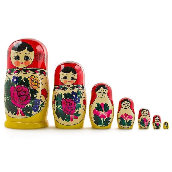 BestPysanky Set of 7 Wooden Dolls Nesting Dolls 7 Inches