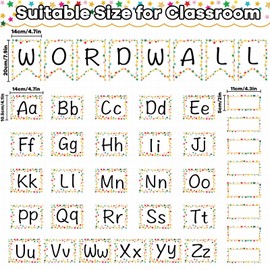 Word Wall Classroom Bulletin Board Set Alphabet for Classroom Wall Decor Colorful Polka Dots Cutouts Teacher Created Resources Supplies for Home Preschool Primary School Classroom Wall Decoration