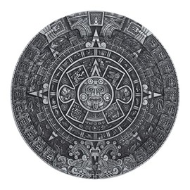 Aztec Calendar Belt Buckle for Men, Aztec Mayan Indian Calendar Belt Buckle, Vintage Aztec Calendar Round Belt Buckle, Western Cowboy Belt Buckle, Best Man Wedding Belt Buckle (Silver)