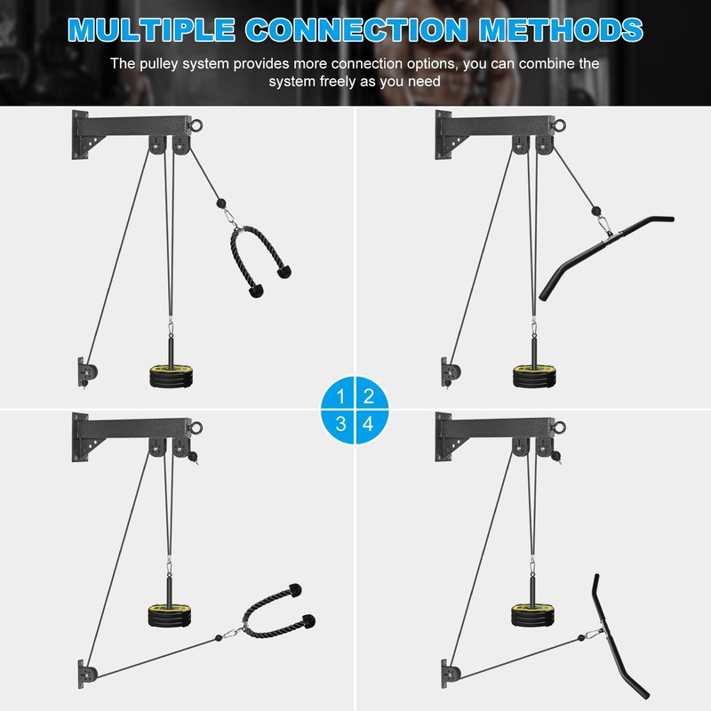 Wall Mounted Pulley System, Low Cable Machine Pulley System for