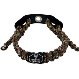 Ten Point Gear Bow Archery Wrist Sling 550 Paracord - Survival Hunting Shooting - Durable Leather with Metal Grommet (Multiple Color Options) (Big Woods Camo)