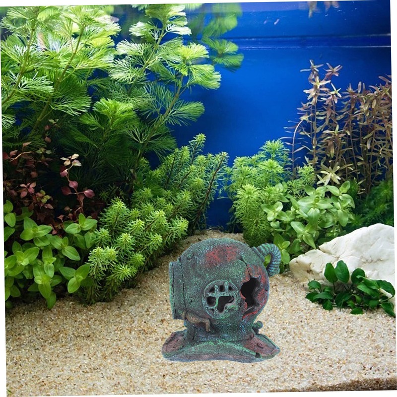 Sosoport Aquarium Accessories Fish Tank Hideout Cave Decor Diving Helmet