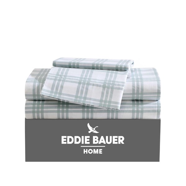 Eddie Bauer - Full Sheets, Cotton Percale Bedding Set, Crisp