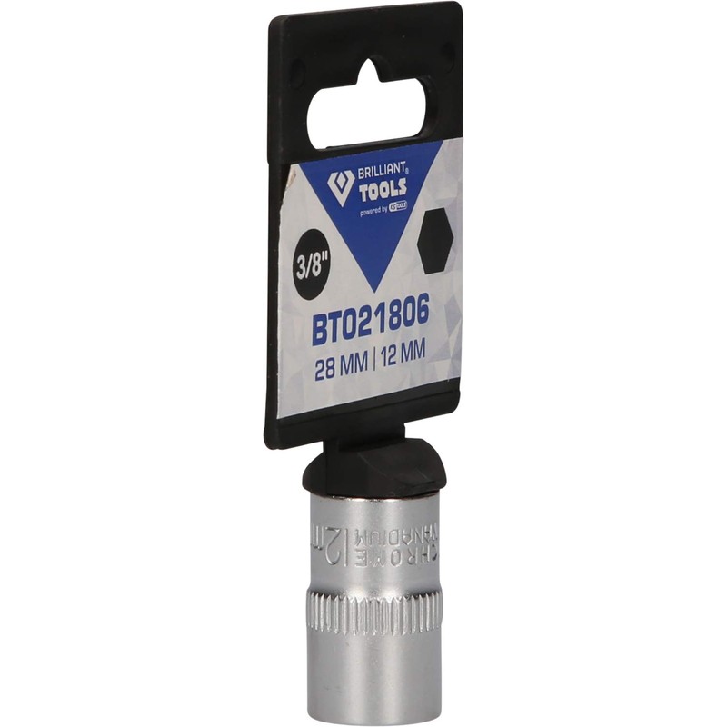 BRILLIANT TOOLS BT021806 3/8 Inch Hex Socket, 12 mm [Powered