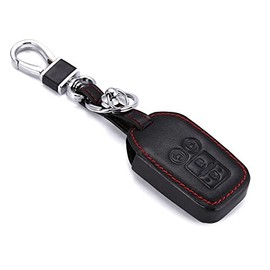 SNZ Suzuki Key Cover Leather Leather Key Case Smart Key SUZUKI Wagon R Swift Jimny Hustler Crosby (4 Buttons Black), 4 button black