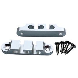 KHLESBY 2Pcs 3-String Retainer/String Guide Aircraft Aluminum for Electric Bass Head Retainer String Tree String Buckle Guide Groove Bass String SR5 (Satin Chrome)