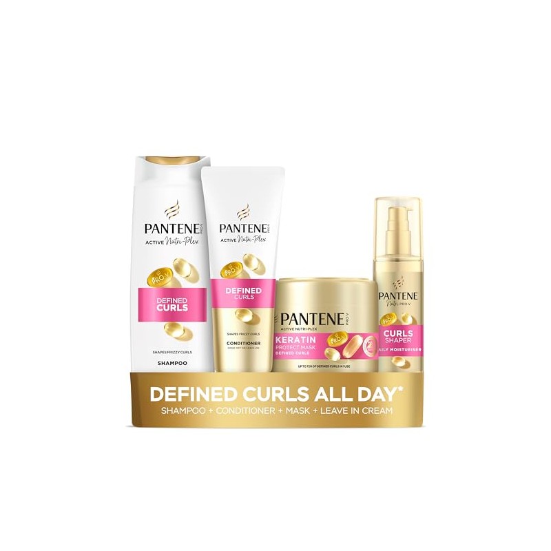Pantene Pro-V Defined Curls Bundle: Shampoo 500ml, Conditioner 350ml, Keratin