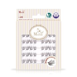 Madame Lash Nogue Vegan Cluster False Eyelashes for Partially Light Comfortable Natural Eyes Korean Cosmetics (Black, GLAM)