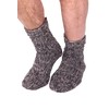 Pachamama Men 100% Wool Bed Sofa Socks Handknitted Charcoal Fleck