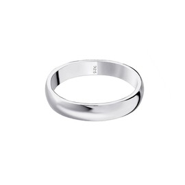 Savlano 925 Sterling Silver 5MM Half - Round Wedding Band Ring for Women and Men Comes in 5-14 Sizes with Gift Box - Made in Italy