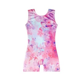 EQSJIU Gymnastics Biketards for Girls 6-7 Butterfly Floral Flower Pattern Size 6-7 6/7 Years Old Sparkle Leotards