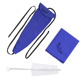 Sax/Saxophone Cleaning Cloth, Durable Saxophone Sax Cleaning Cloth Tool for Tube Inside Clean,1 Cleaning Cloth Swab,1 Mouthpieces Brush(Blue)