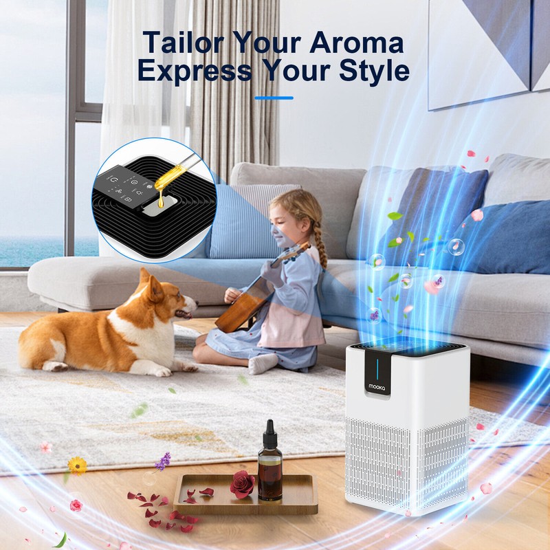 MOOKA Large Home Room Air Purifiers H13 HEPA Air Filter