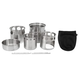 Topyond Camping Cookware Set, Stainless Steel Camping Cookware Set, Cookware Set, Portable Camping Stove Cookware Set for Outdoor Hiking, Backpacking