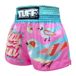 Tuff Boxing Muay Thai Shorts Trunks (TUF-MS633-PNK, L)