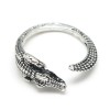 LZD Alloy Cuff Ring Crocodile Adjustable Antique Silver Size 8
