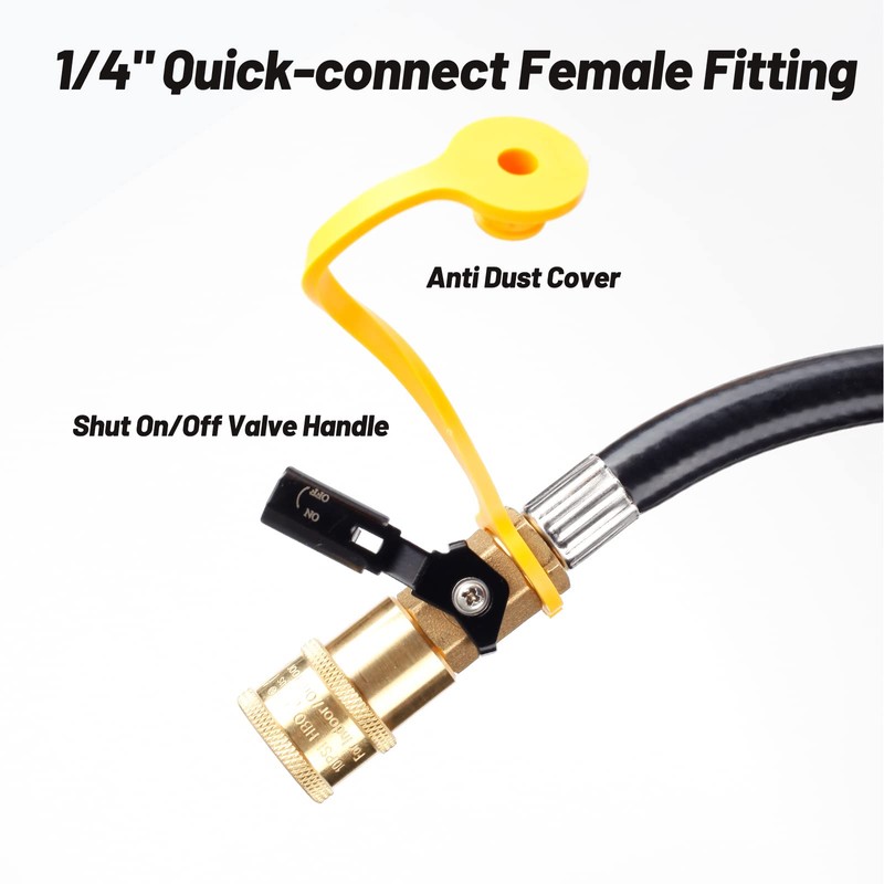 Bbcuepro 12FT RV Propane Quick Connect Hose - Quick Disconnect