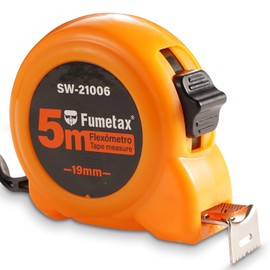 FUMETAX Flexómetro Contra impactos 5 m Cinta negra 18mm Tarjeta Plástica