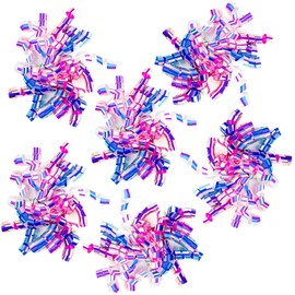 LeZakaa 6 Self-Adhesive Curly Bows - Metallic Gift Bows in Assorted Holographic Colors, Purple and Pink, Perfect for Birthday, Holiday, Wedding, Party Favors Decorations