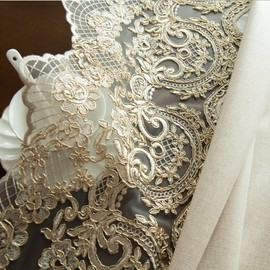 Charoama Corded Embroidery Yarn Tablecloth 60x102 inch - Faux Linen Water-Resistant Rustic Tassel Table Cloth - Floral Decor Rectangle Table Cover for Kitchen Patio Parties Picnics Dining Occasion