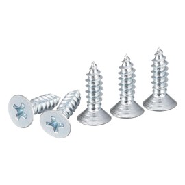 DTGN 100Pcs #8x1/2" Flat Head Wood Screws, Carbon Steel Phillips Self Tapping Screws - Good for Woodworking, Furniture - Silver