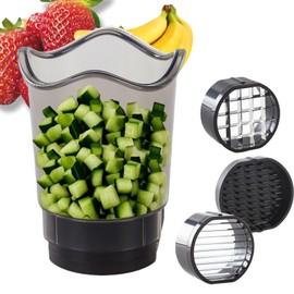 NOVANO Strawberry Slicer with Stainless Blades | Egg & Fruit Slicer Cup for Banana, Cucumber, Mushroom | ABS Detachable Kitchen Gadget - Precision Berry Cutter Tool
