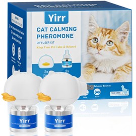Yirr Cat Pheromones Calming Diffuser, Cat Calming Diffuser, Cat Diffuser Calming Multicat, Relaxing Pheromone for Cats Relief Stress Anxiety Fighting Scratching, 2 Pack(48ml)