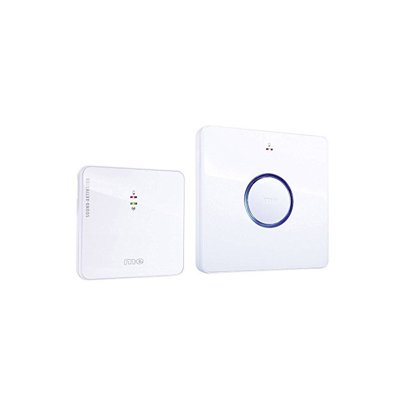 m-e modern-electronics Bell 331 41094 Funkklingel Komplett-Set klangaktiv, Weiß