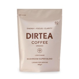 DIRTEA Coffee with Organic Lion's Mane - 60 Servings - 100% Arabica Coffee with B6, B12 & Folic Acid - 150g - 1,000mg per Serving