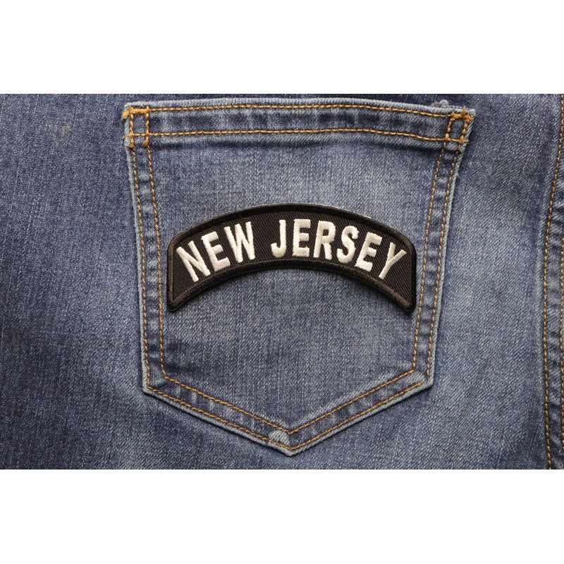 New Jersey Patch - 4x1.75 inch. Embroidered Iron on Patch