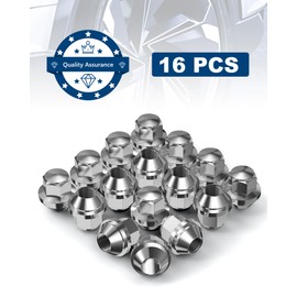 RUIZHI 16 pcs Alloy Wheel Nuts - M12x1.5 | 19mm Hex with Taper Washer - High-Strength Lug Nuts Compatible with Ford F-150/Escort, Ford Fiesta Focus Fusion, for Lincoln (Set)