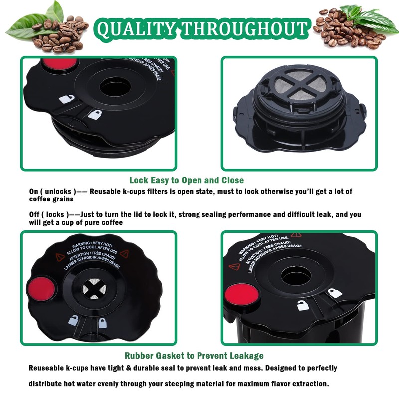 Podoy 119367 Reusable Coffee Filter Cover Lid Compatible with Keurig