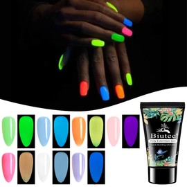 Biutee Polygel Set, Length, Gel Nail 7 Colors, 7 Colors Set, Luminous Gel, LED Light Compatible, Nail Jull Set