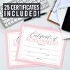 25 Pink Certificate of Completion Award Certificate Paper for Printing