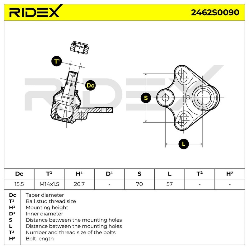 RIDEX Support joint guide joint left and right, lower, front