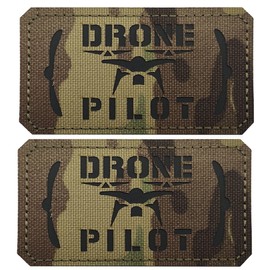 Reflective Drone Pilot Patch, Short Wings Drone Pilot Hook Loop Fastener Backing Tactical Emblem Badges Decorative Appliques for Backpacks, Hats, Helmets, Clothes, Jackets