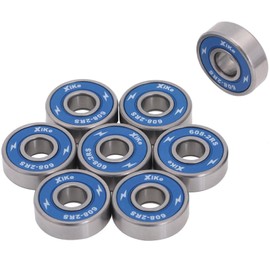 XiKe 8-Pack 608-2RS Skateboard Bearings, Blue, High-Speed 8x22x7mm, Durable Double Rubber Sealed, Fit for Longboards, Inline & Roller Skates, Spinners Etc