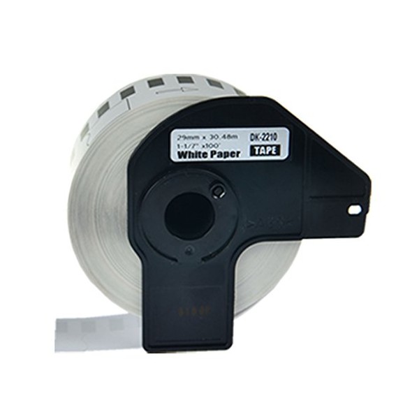 GREENCYCLE DK2210 Continuous Length White Paper Labels 1.1" x 100 ft (29 mm x 30.4 M) Compatible for Brother QL-1050 QL-1050N QL-1060N QL-1100 QL-1110NWB, 1 Roll with Cartridge Frame