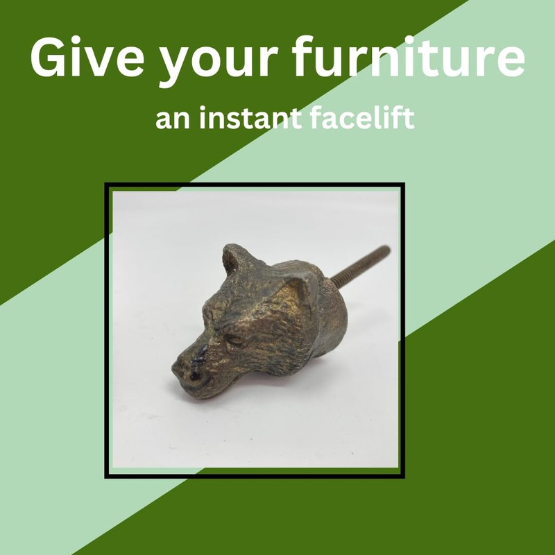 Vintage Antique Iron Bronze Handmade Metal Animal Cupboard Door Knobs,