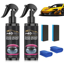 cuoct 2Pcs P40 Car Scratch Quick Repair Nano Spray C Instant Invisible Scratch Remover,Quick Paint Restoration, Multifunctional Coating Renewal Agent Spray for All Cars & Surfaces