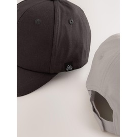NEXT Pack of 2 baseball caps made of 100% cotton, Grey/charcoal