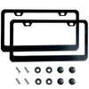 2PCS Matte Black License Plate Frames, 2 Holes Solid Rust-Proof