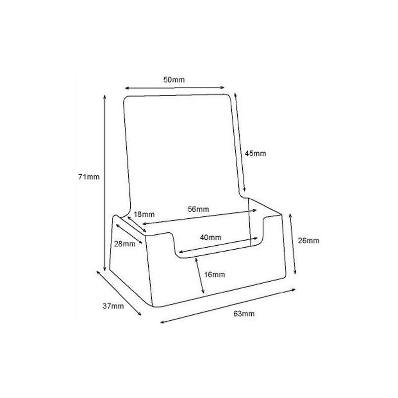 taymar Visitenkartenhalter im Hochformat, transparent