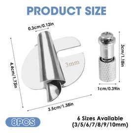 EBQOSK 8 - Piece Stainless Steel Rolled Hemmer Foot Set, Multi - Size Sewing Machine Attachments for Precision Hemming, Compatible with Most Domestic Sewing Machines