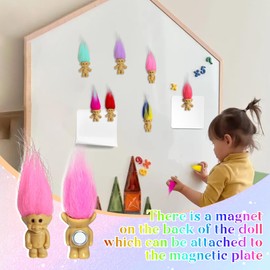 10pcs Cute Mini Troll Dolls Magnets for Fridge,Mini Lucky Troll Doll Magnets for efrigerator Decoration Kitchen Locker Kitchen Office (Color A)