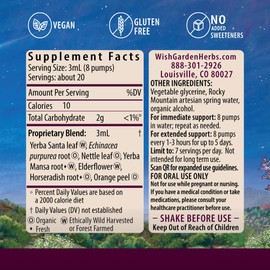 WishGarden Herbs Santa Ana Sniffles Allergy & Sinus - Plant-Based Herbal Allergy Relief with Nettle, Echinacea, Yerba Santa & Horseradish, Helps Soothe Allergy Discomforts and Sinus Congestion, 4oz