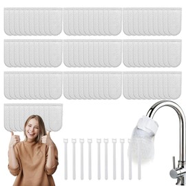 Faucet Filter Cotton Bag, 50/100 PCS Faucet Filter Bags for Kitchen Sink, Universal Anti-Splash Disposable Filters Replacement for Filtering Tap Water (100PCS)