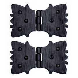 2 Pack 4 Inch Black Wrought Iron Hinges - Hand Forged Wrought Iron Door Hinges – Rustic Iron Hinges for Farmhouse Shutters, Chests, Barn Doors, Shutter and Gates – The Farmhouse Series