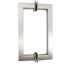 Top Hardware Stainless Steel 304 Grade Tubular Back to Back Shower Door Pull Handle (8-Inch, Square, Brush Satin Finish SSSP203S)